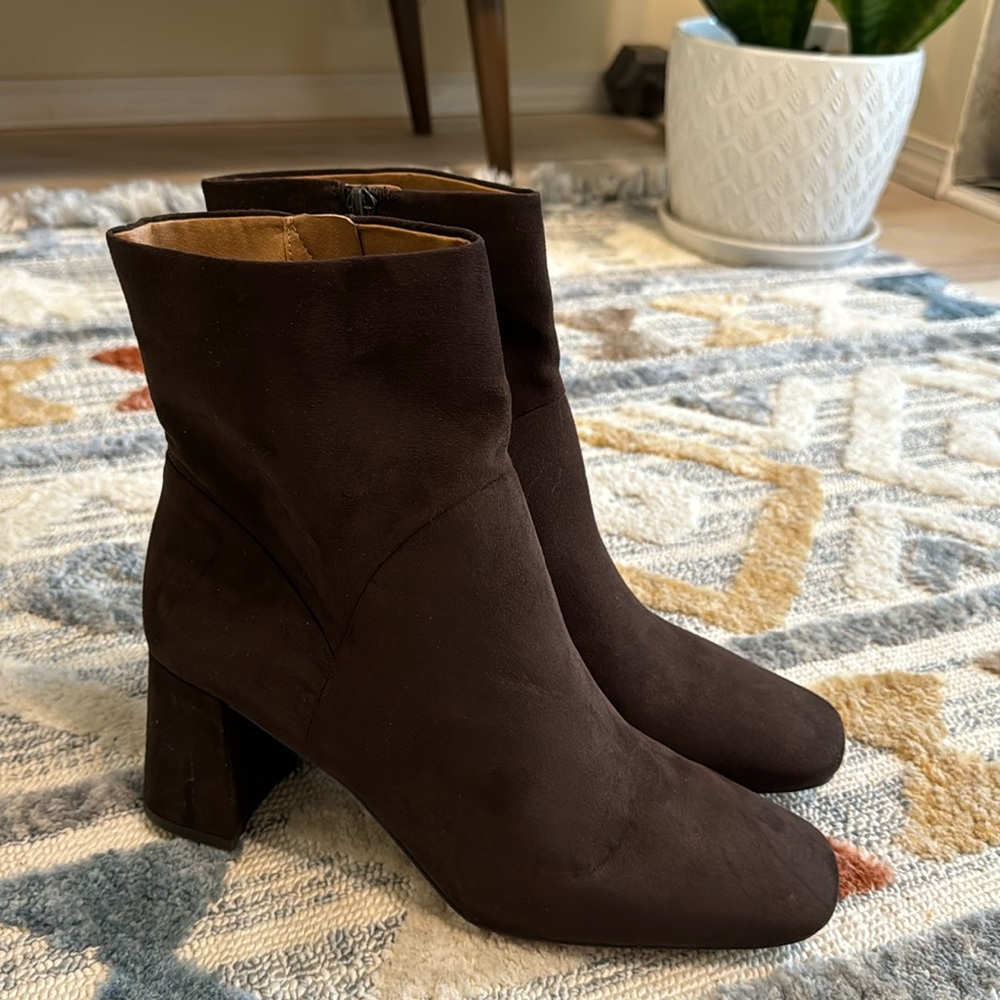 Nordstrom Rack Brown Ankle Booties Women's Size 11 Block Heel Western Boho